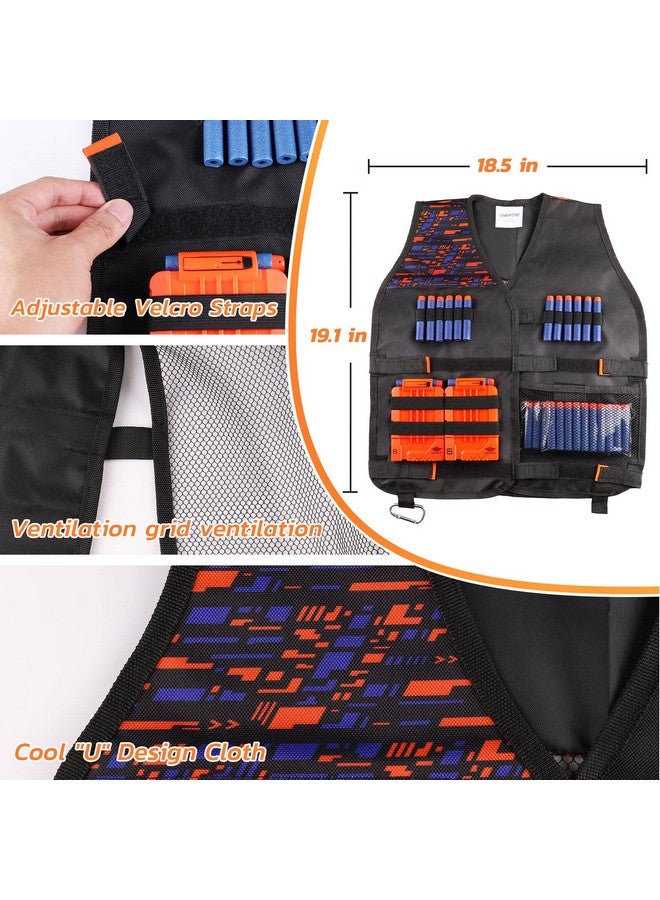 يو وونت مي طقم سترة تكتيكية للأطفال لبنادق نيرف سلسلة إيليت مع سهام إعادة التعبئة، وسوار معصم قناع تكتيكي، ونظارات واقية، وألعاب للأطفال من سن 7 إلى 12 عامًا، برتقالي - Image 3