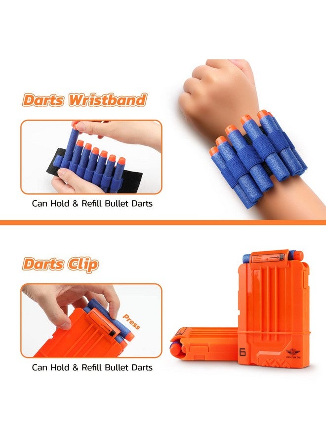 يو وونت مي طقم سترة تكتيكية للأطفال لبنادق نيرف سلسلة إيليت مع سهام إعادة التعبئة، وسوار معصم قناع تكتيكي، ونظارات واقية، وألعاب للأطفال من سن 7 إلى 12 عامًا، برتقالي - Image 4