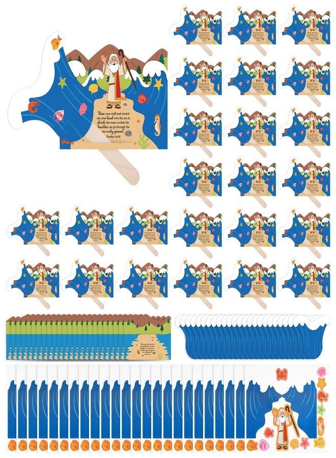 Gaillty 24 Set Parting of the Sea Craft Kit DIY Religious Crafts Jesus Faith Gifts Christian Bible Art Project for VBS Sunday School Church Groups Activities Themed Creative Gift - Image 1