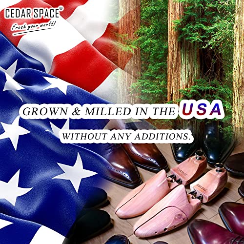 Cedar Space أشجار الأحذية من خشب الأرز للرجال، مقاسات 7.5-14، زوجين من أشجار تمديد الأحذية الخشبية، 2 زوج، CS44 - مقاس الرجال 11 - Image 4