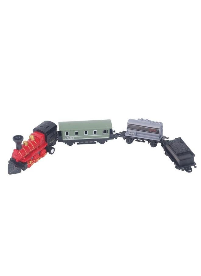 NIBEMINENT Steam Train Model Toy Vintage Alloy Pull Back Cultivate Hands On Ability Educational for Kids Red  - Image 3