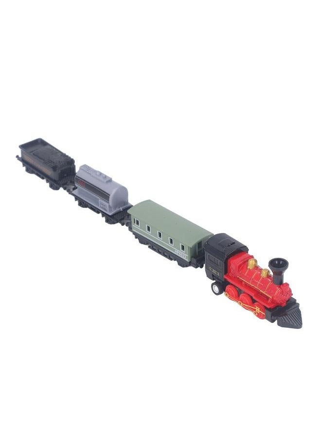 NIBEMINENT Steam Train Model Toy Vintage Alloy Pull Back Cultivate Hands On Ability Educational for Kids Red  - Image 2