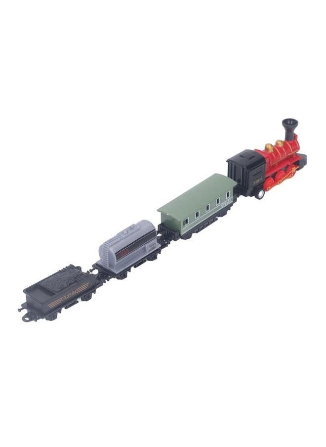 NIBEMINENT Steam Train Model Toy Vintage Alloy Pull Back Cultivate Hands On Ability Educational for Kids Red  - Image 1