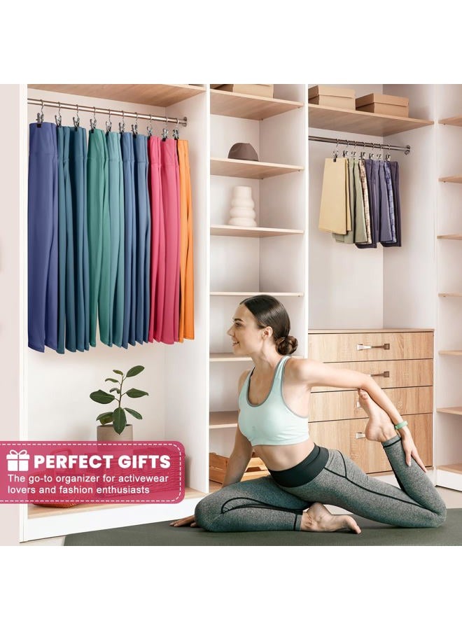 DOIOWN 50 Pack Pants Hangers with Clip,Legging Organizer for Closet Hanging, Space Saving Yoga Pants Hangers Clip Hangers Closet Organization,Closet Organizers and Storage for Jeans,Shorts,Skirts,Hats - Image 2