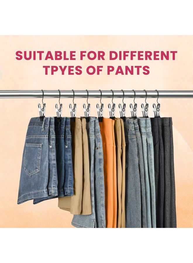 DOIOWN 50 Pack Pants Hangers with Clip,Legging Organizer for Closet Hanging, Space Saving Yoga Pants Hangers Clip Hangers Closet Organization,Closet Organizers and Storage for Jeans,Shorts,Skirts,Hats - Image 3
