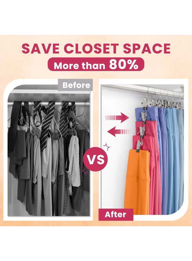DOIOWN 50 Pack Pants Hangers with Clip,Legging Organizer for Closet Hanging, Space Saving Yoga Pants Hangers Clip Hangers Closet Organization,Closet Organizers and Storage for Jeans,Shorts,Skirts,Hats - Image 4