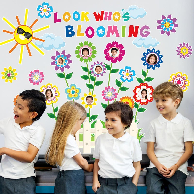 FYSUIMU 73Pcs Spring Classroom Door Decoration Bulletin Board Set Colorful Flower Blooming Growth Mindset Paper Cutouts for School Classroom Chalkboard Wall Door Photo Decor - Image 4