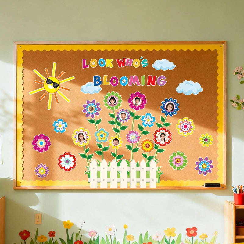 FYSUIMU 73Pcs Spring Classroom Door Decoration Bulletin Board Set Colorful Flower Blooming Growth Mindset Paper Cutouts for School Classroom Chalkboard Wall Door Photo Decor - Image 3