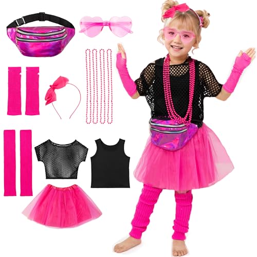 Fairycece 80s Outfit for Kids 80s Costumes for Kids 80 S Costume Outfit for Girls Halloween - Image 1