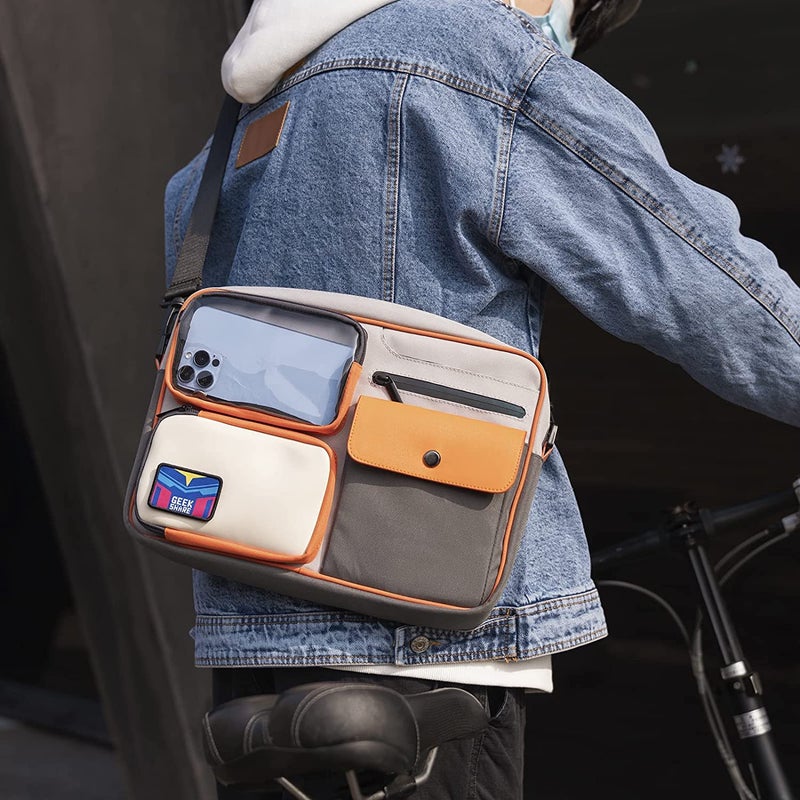 GeekShare Multifunctional Switch/OLED Travel Carrying Case-Color Contrast Vintage Messenger Bag Compatible with Switch-Portable Storage Bag - Image 2