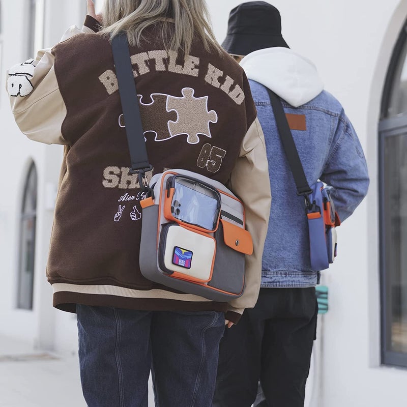 GeekShare Multifunctional Switch/OLED Travel Carrying Case-Color Contrast Vintage Messenger Bag Compatible with Switch-Portable Storage Bag - Image 3