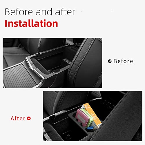 MARCHFA صينية تنظيم كونسول مارسفا المركزية لملحقات شاحن 2011-2022 2023 لسيارة كرايسلر 300 2023 2022-2011 (أسود بدون حصيرة) - Image 3