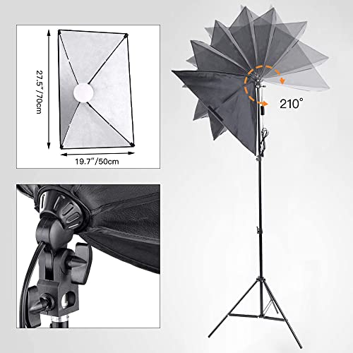 MOUNTDOG 【Upgrade LED】 MOUNTDOG Softbox Lighting Kit, Photography Studio Light with 19.7"X27.5" Reflector and 3 Colors Temperature 45W Bulb with Remote, Professional Photo Studio Equipment for Portrait Video - Image 4