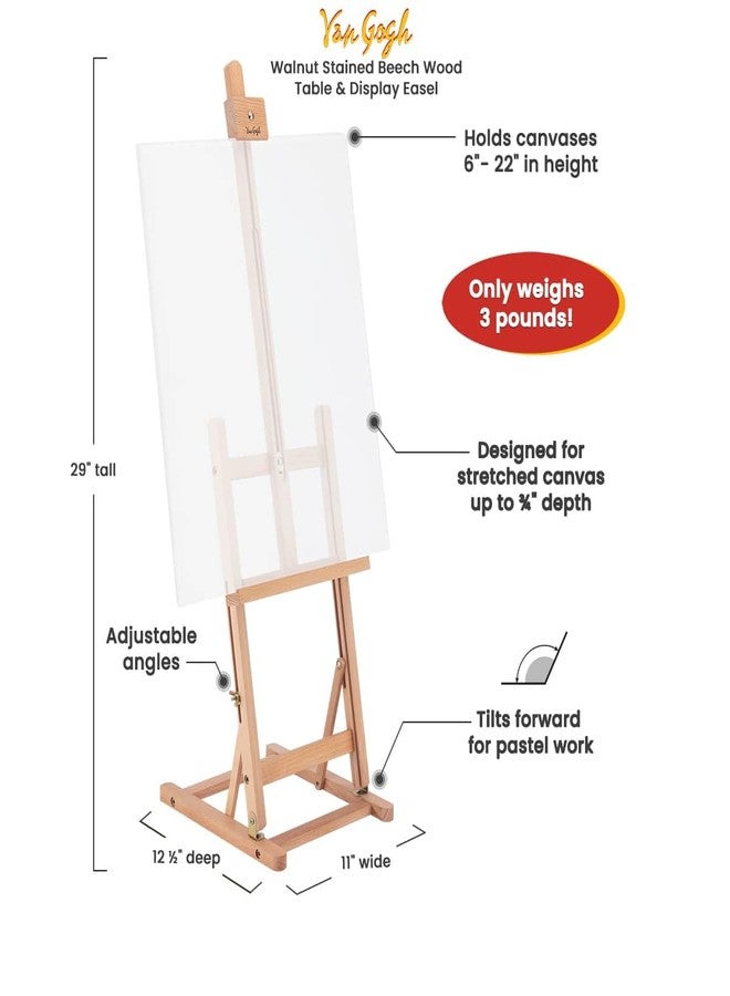 Creative Mark Van Gogh Tabletop H-Frame Easel, 29" High, Solid Oiled Beech Wood Art Easel for Painting Canvas up to 22", Adjustable Desktop Stand for Displaying & Creating, for Artists & Beginners - Image 4