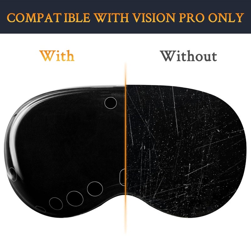 SoloWIT SOULWIT Upgraded TPU Protective Case Cover for Apple Vision Pro - VR Headset Screen Protector, Durable & Slim Fit Accessory, Without Affecting Tracking Scans (Clear) - Image 2