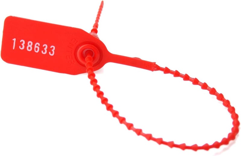 LeadSeals (R) 1000 Plastic Tamper Seals, Zip Ties for Fire Extinguishers Pull Tite Security Tags Numbered Disposable Self-Locking Tie 250mm Length (Red) - Image 4