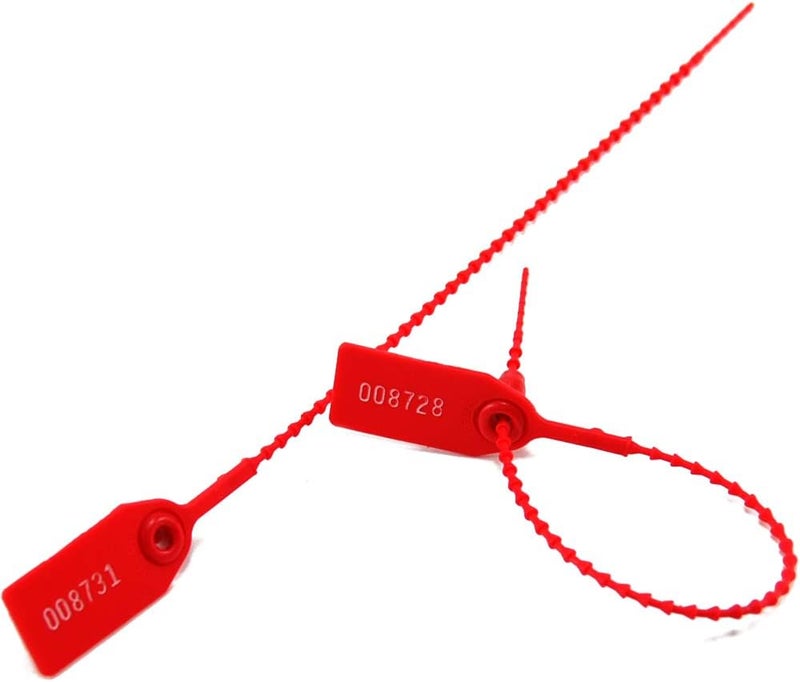 LeadSeals (R) 1000 Plastic Tamper Seals, Zip Ties for Fire Extinguishers Pull Tite Security Tags Numbered Disposable Self-Locking Tie 250mm Length (Red) - Image 3