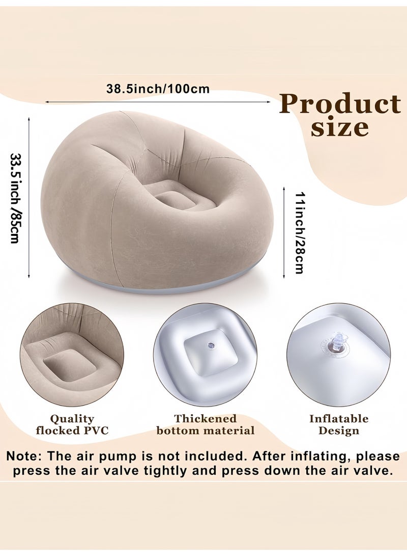 Generic Inflatable Bean Bag Chairs Blow up Chairs Camping Chairs Inflatable Lazy Sofa Folding Portable Inflatable Chair for Living Room Bedroom Reading Room Coffee  - Image 2
