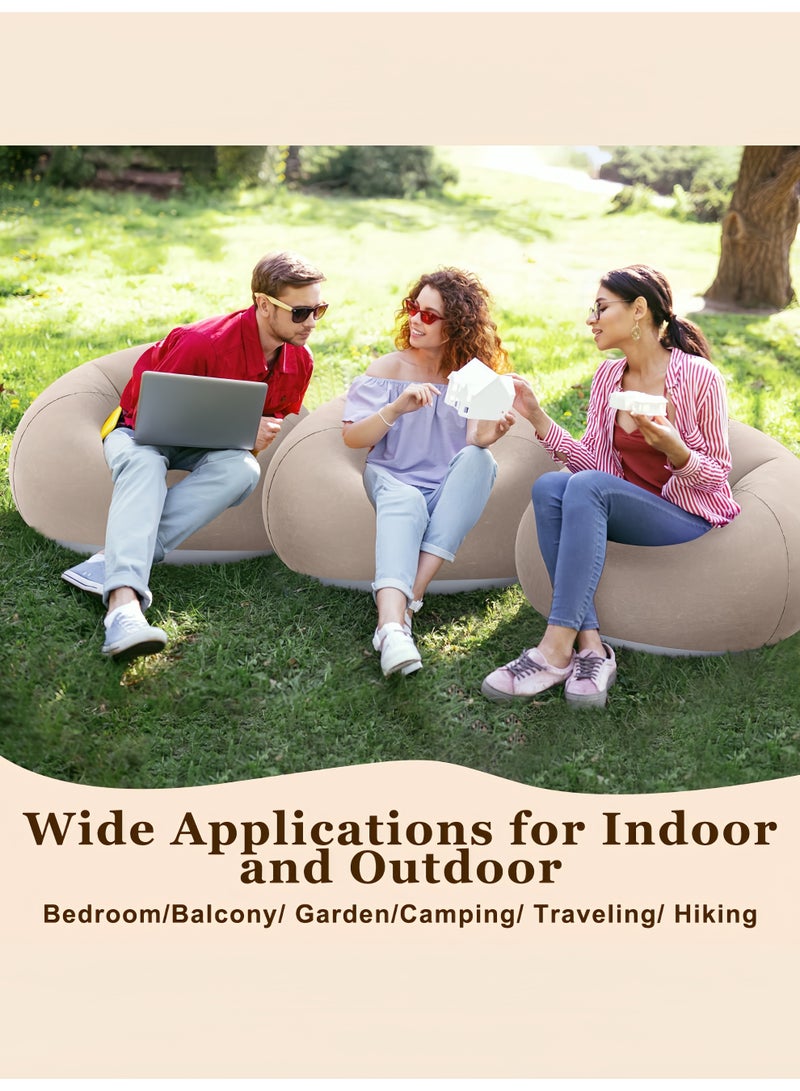 Generic Inflatable Bean Bag Chairs Blow up Chairs Camping Chairs Inflatable Lazy Sofa Folding Portable Inflatable Chair for Living Room Bedroom Reading Room Coffee  - Image 3