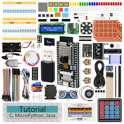 Freenove ESP32 Kit Dev CAM Board Ultimate Starter Kit, Dual-core 32-bit 240 MHz Microcontroller, Onboard Camera WiFi+BT, 795-Page Tutorial, Python C Java Code, 240 Items, 122 Projects - Image 1