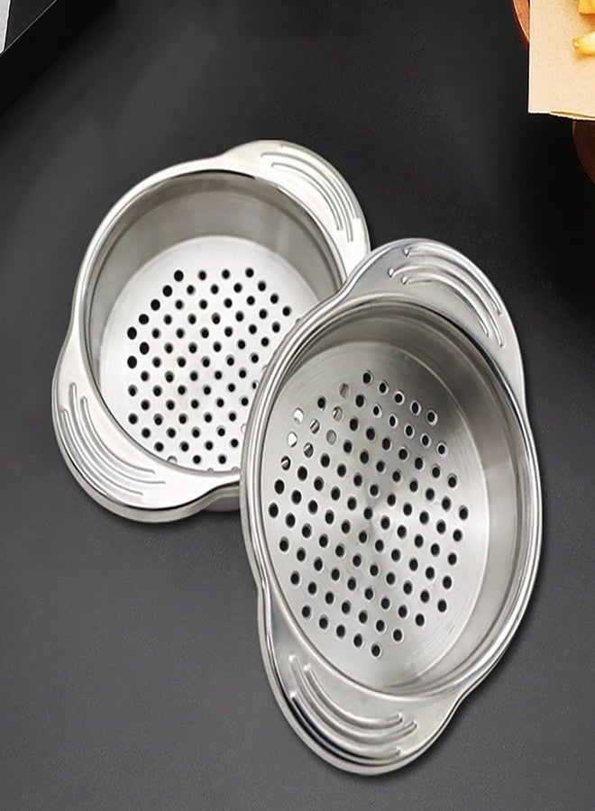 ccHuDE 2 Pcs Stainless Steel Can Strainers Vegetable Fruit Can Strainers Food Can Strainer Sieves Tuna Can Filters Tuna Press Can Strainers Sieve Oil Drainers - Image 2