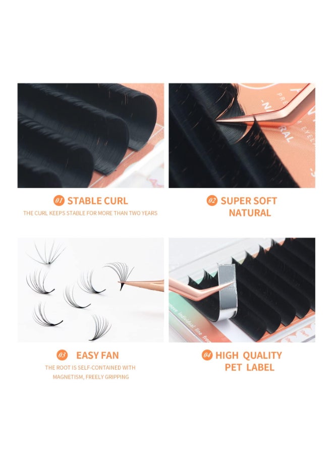 ANNAFRIS Easy Fan Eyelash Extension Automatic 1S Flowering 007 C Curl 9mm Individual False Lashes Natural Soft Matte Black Volume Lash Extensions supplies 007 C 9mm - Image 4