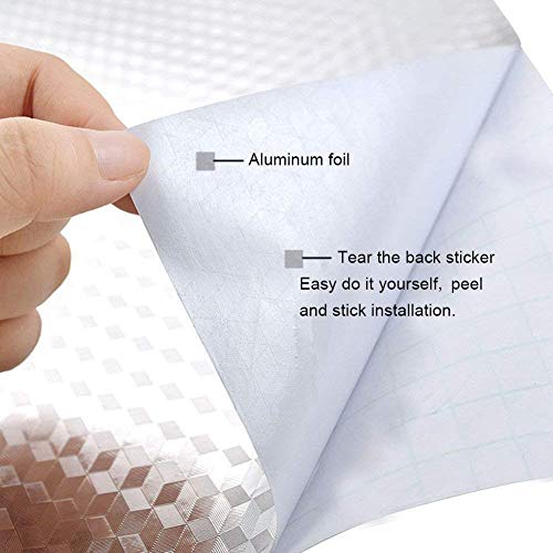 HomeFast Kitchen Backsplash Waterproof Aluminum Foil Stickers, Kitchen Oil Proof Wallpaper, Self Adhesive Kitchen Aluminum Foil Stickers (61cm X 100cm) - Image 3