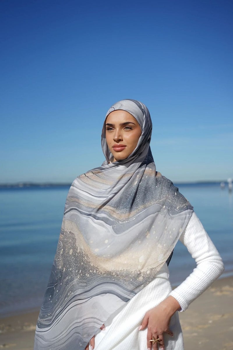 FANXIN Ethnic Style Satin Polyester Shawl Wrap for Women - Elegant Floral Design, Lightweight Scarf for All Seasons