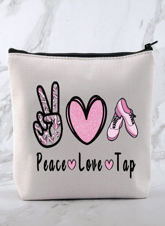 منيجيو حقيبة مستحضرات تجميل MNIGIU Peace Love Tap Dance، هدية لحفلة رقص، هدية لراقص التاب، هدية لمحبي الرقص، هدية لراقص التاب - Image 3