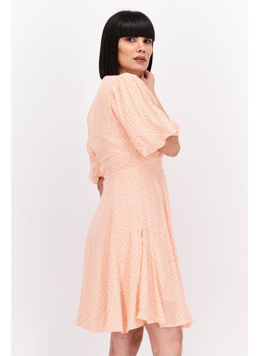 Scotch & Soda Women Allover Mini Dress, Pink  - Image 3