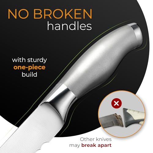 Orblue Serrated Bread Knife with Upgraded Stainless Steel Razor Sharp Wavy Edge Width - Bread Cutter Ideal for Slicing Homemade Bagels, Cake (8-Inch Blade with 5-Inch Handle) - Image 3