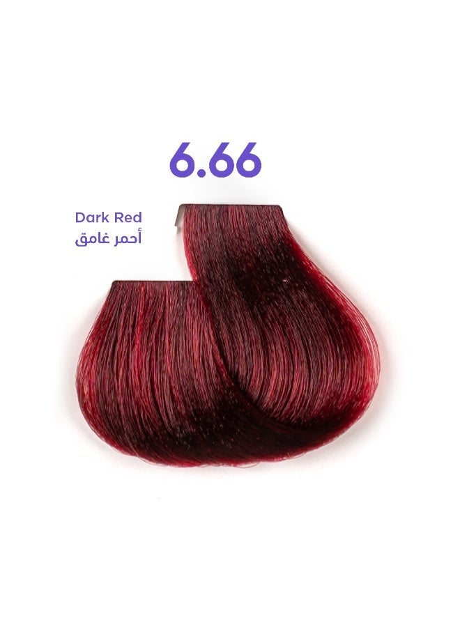 1B Hair Color Cream #6.66 Dark Red Color – Permanent Intense Red Hair Dye with Tress Tones Tyrosine Complex | 100ml | Deep Crimson Pigment | Long-Lasting Vibrant Color for Dark Blonde to Light Brown Hair - Image 1