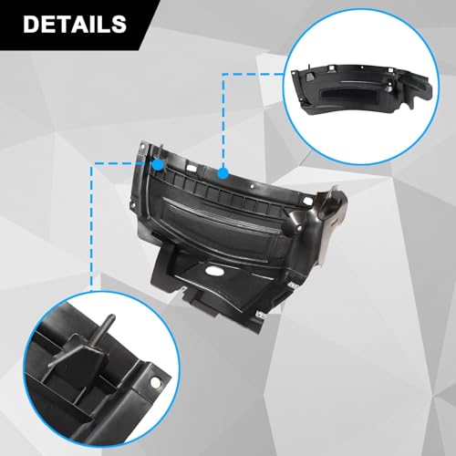 Sekeseauto 1 Pair Front Section Fender Liners Compatible with Audi A6 Quattro S6 2012-2015 Replace# 4G0853888C 4G0853887C AU1243100 AU1242100 LH & RH Front Section Wheel Fender Flare - Image 4