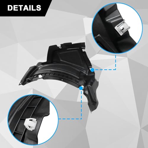 Sekeseauto 1 Pair Front Section Fender Liners Compatible with Audi A6 Quattro S6 2012-2015 Replace# 4G0853888C 4G0853887C AU1243100 AU1242100 LH & RH Front Section Wheel Fender Flare - Image 2