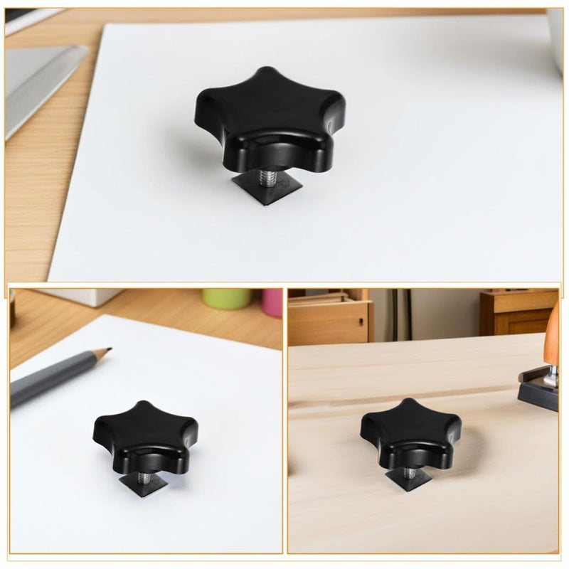 2 Pcs Black RV Awning Star Thread Knobs M6 Square Washer Replacement Bolts For Camper Tent Tension And Umbrella Base - Image 4