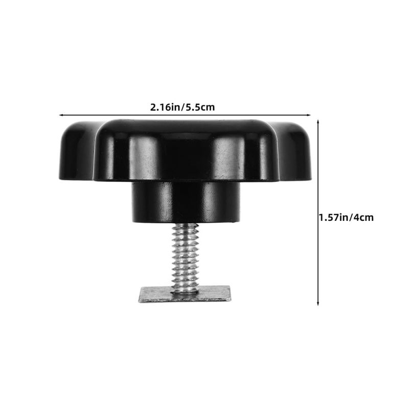 2 Pcs Black RV Awning Star Thread Knobs M6 Square Washer Replacement Bolts For Camper Tent Tension And Umbrella Base - Image 3