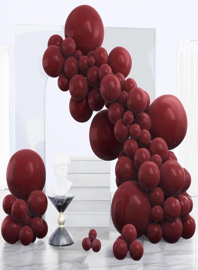 PartyWoo Burgundy Balloons 120 pcs Different Sizes Pack of 18 12 10 5 Inch Maroon Balloon Arch Kit Garland for Valentine's Day Graduation Thanks Giving Christmas Birthday Party Decorations Red-Y62 - Image 1