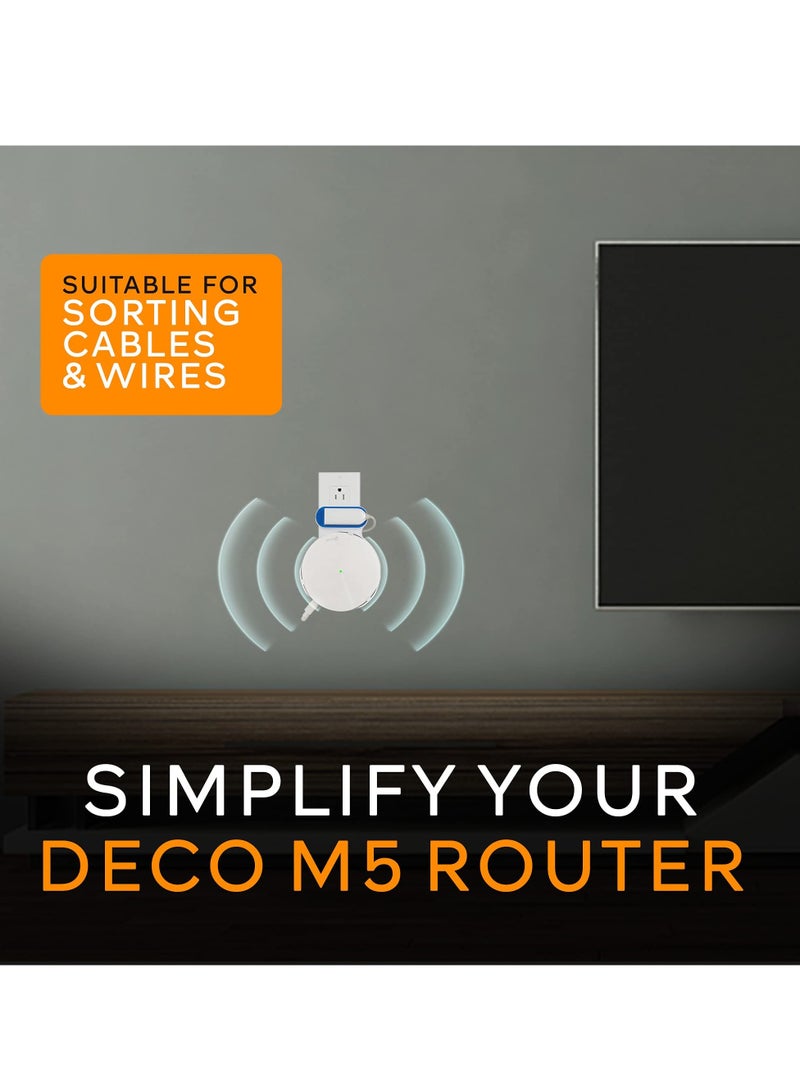 Wall Mount Bracket for WiFi Router, Easy-to-Install Deco Holder Cable and Power Line Storage Boxes for Tp Link Deco M5, Without Messy Wires or Screws, White - Image 5