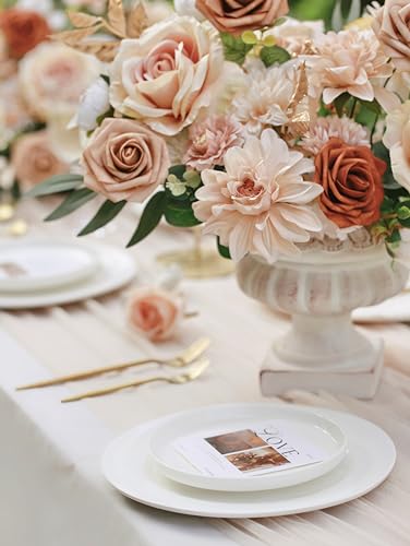 MISSPIN Artificial Flowers DIY Box Set Fake Roses Bouquet Bridal Wedding Flowers Colorful Centerpiece Table Decorations Boho Faux Floral with Stems Arrangements for Cake Home Party Indoor Outdoor - Image 2