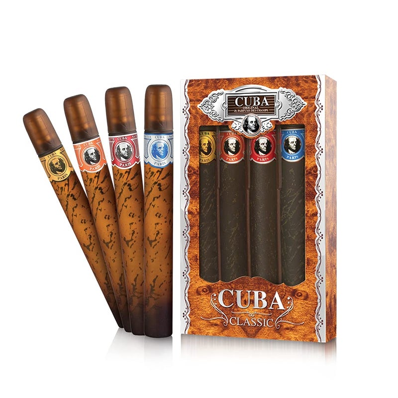 Cuba Original 4Piece Set for Women 4 X 117 Oz GoldBlueRedOrange