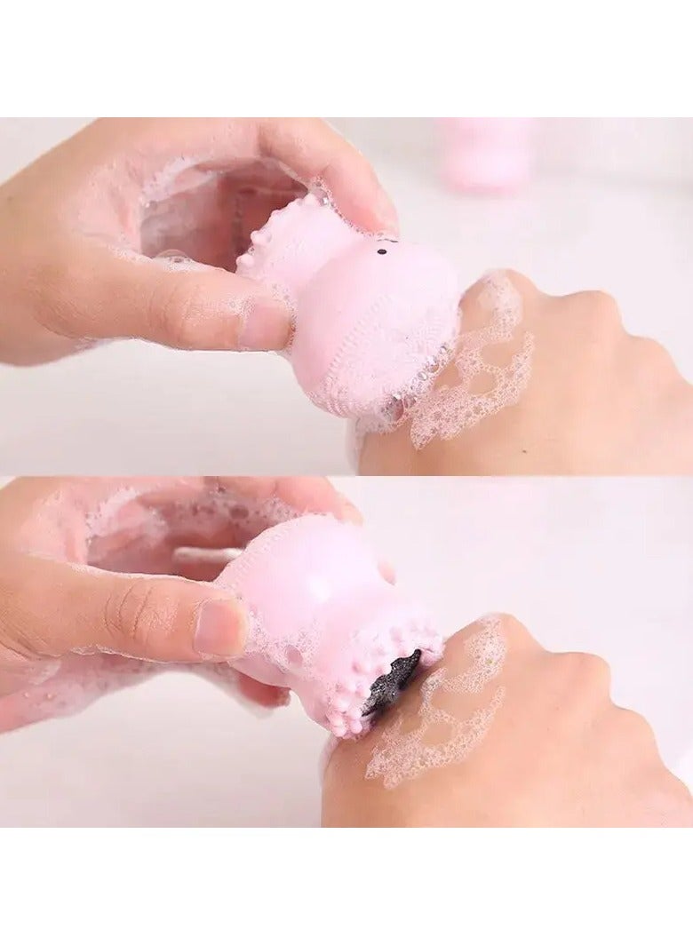 Generic Silicone Octopus-Shaped Facial Cleansing Brush - Gentle Exfoliation And Blackhead Removal, Deep Skin Cleaning And Face Massage Tool, Battery-Free  - Image 3