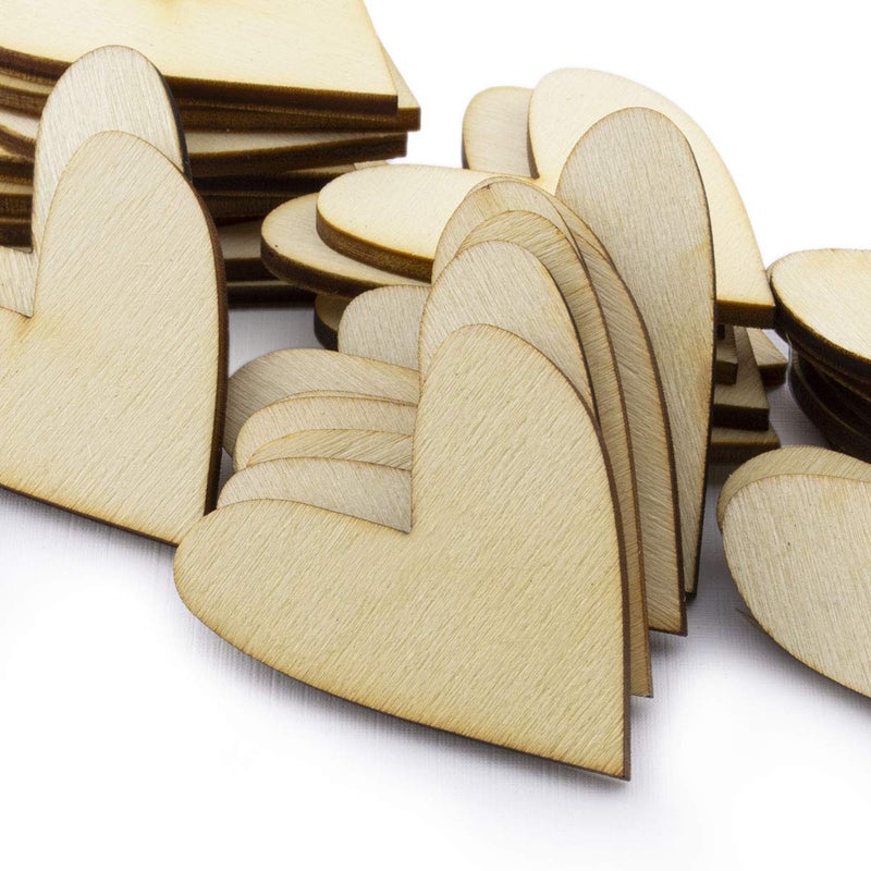 Summer-Ray.com Summer-Ray 120pcs Mini Wonky Wooden Hearts Laser Cut for Wedding Crafts Table Decorations - Image 2