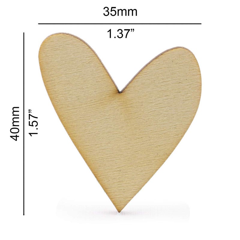 Summer-Ray.com Summer-Ray 120pcs Mini Wonky Wooden Hearts Laser Cut for Wedding Crafts Table Decorations - Image 3