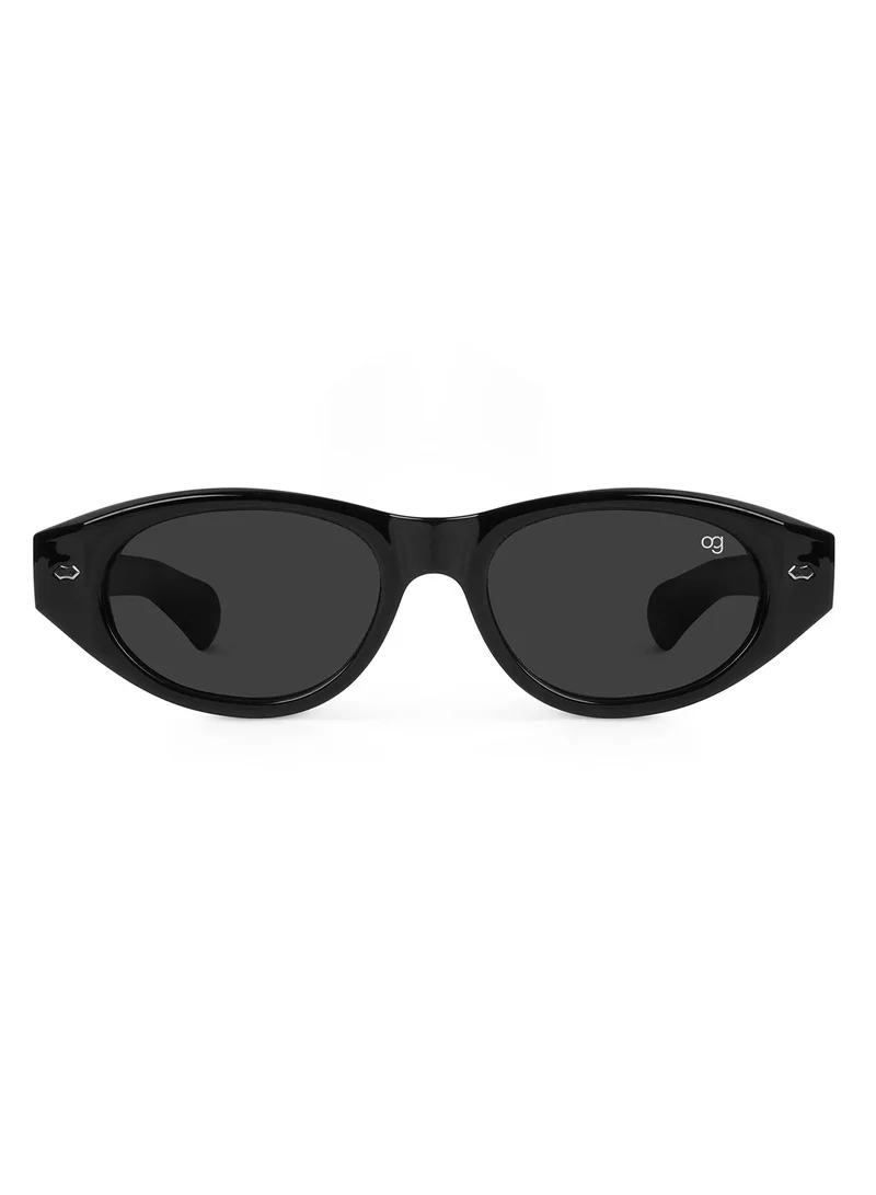 Woggles  Designer Black Oval Sunglasses| Men & Women| 100% Uv Protection  | Best Price UAE