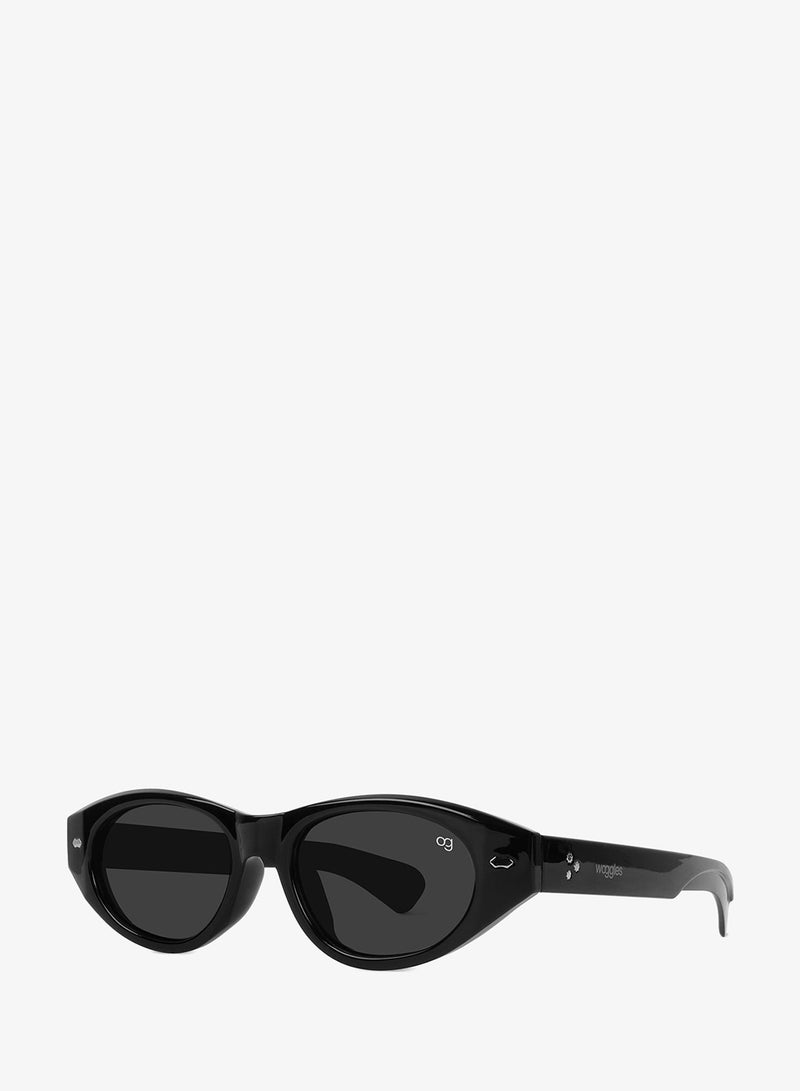 Woggles Designer Black Oval Sunglasses| Men & Women| 100% Uv Protection - Image 5