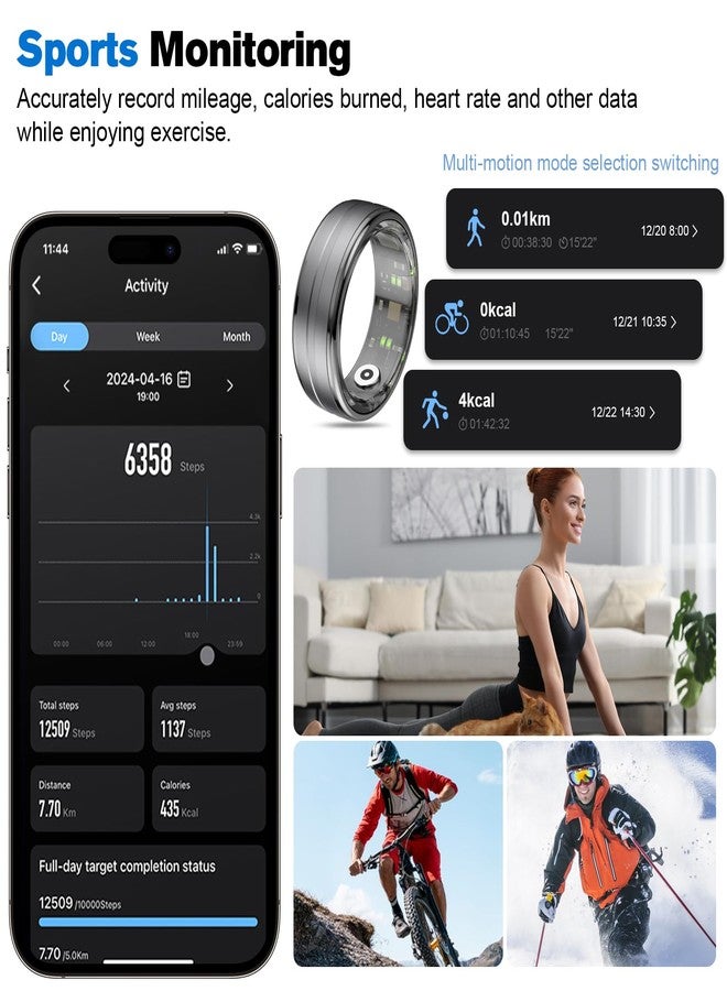 MagLoop Smart Ring Health Tracker for Men/Women,Fitness Ring Sleep Tracker,Fast Charging for Long-Lasting Use,for Pedometer Exercise,Monitor Sleep, Heart Rate, Stress,Waterproof (Deep Gray, 11) - Image 3