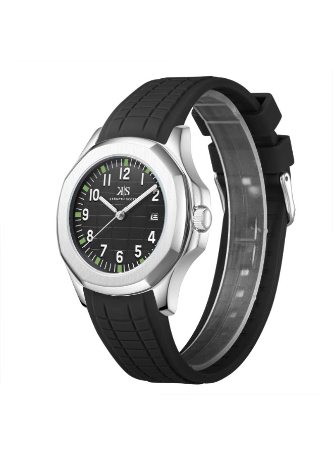 كينيث سكوت ساعة يد رجالية تناظرية بسوار سيليكون - Image 2