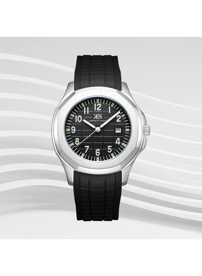 Kenneth Scott  Men's Silicone Analog Watch K24014-SSBB - 45 mm for Men | Best Price UAE