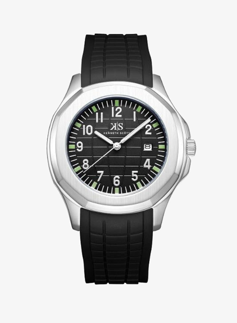 KENNETH SCOTT Men's Silicone Analog Watch K24014-SSBB - 45 mm - Image 1