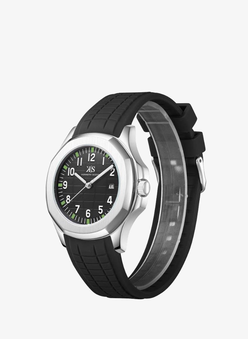KENNETH SCOTT Men's Silicone Analog Watch K24014-SSBB - 45 mm - Image 2
